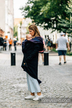 Laden Sie das Bild in den Galerie-Viewer, Asymmetrical Hoodie - Black with Wild Wine - Bouquet
