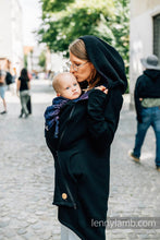 Laden Sie das Bild in den Galerie-Viewer, Asymmetrical Hoodie - Black with Wild Wine - Bouquet
