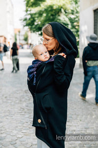 Asymmetrical Hoodie - Black with Wild Wine - Bouquet