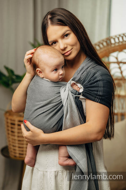 Ring Sling - LITTLE HERRINGBONE OMBRE GREY - 100% cotton