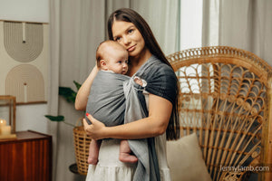 Ring Sling - LITTLE HERRINGBONE OMBRE GREY - 100% cotton