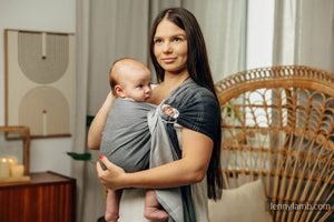 Ring Sling - LITTLE HERRINGBONE OMBRE GREY - 100% cotton