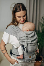 Load image into Gallery viewer, LennyHybrid Half Buckle Carrier - LITTLE HERRINGBONE GREY - 100% cotton - Standard
