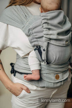 Load image into Gallery viewer, LennyHybrid Half Buckle Carrier - LITTLE HERRINGBONE GREY - 100% cotton - Standard
