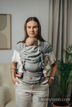 Load image into Gallery viewer, LennyHybrid Half Buckle Carrier - LITTLE HERRINGBONE GREY - 100% cotton - Standard
