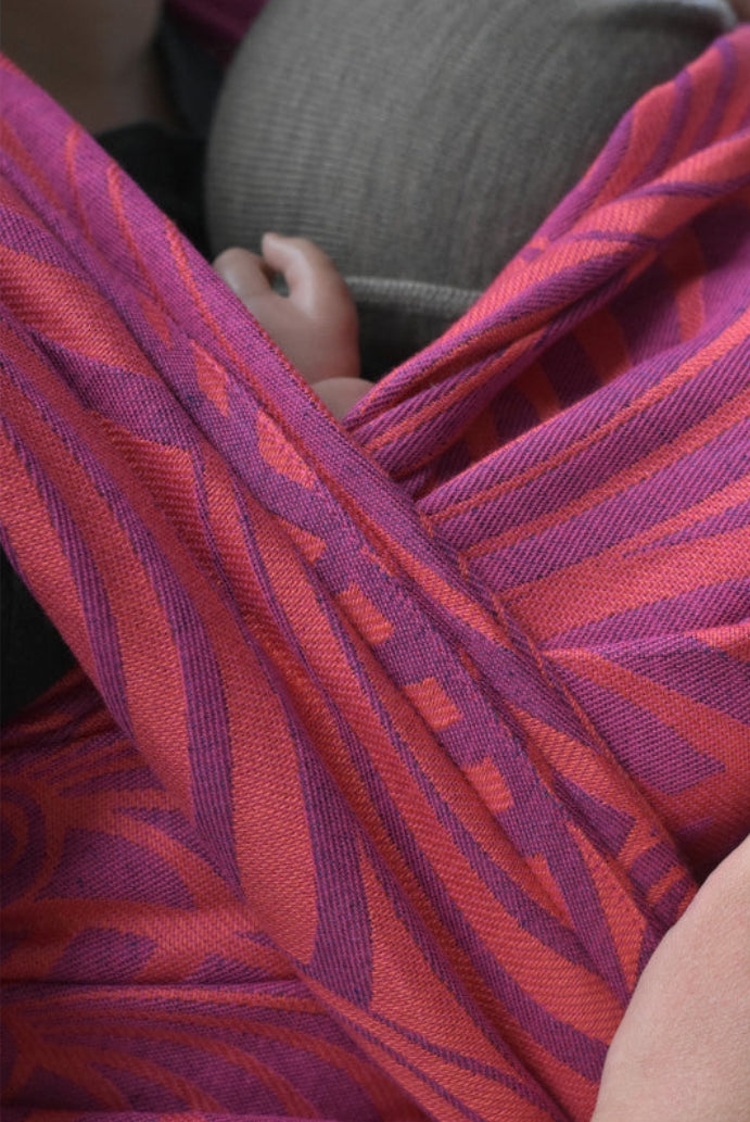 Yaro ringsjal - Dandy Duo Fuchsia Purple Orange Modal Linen Ring Sling - 40% bomull, 30% modal, 30% linne - Utförsäljning!