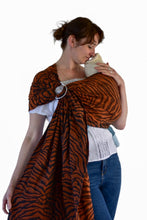 Load image into Gallery viewer, Yaro Ring Sling - Tiger Black Orange Ring Sling - 100% cotton
