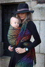 Load image into Gallery viewer, Yaro ring sling - Dandy Black Autumn Rainbow Ring Sling - 100% cotton
