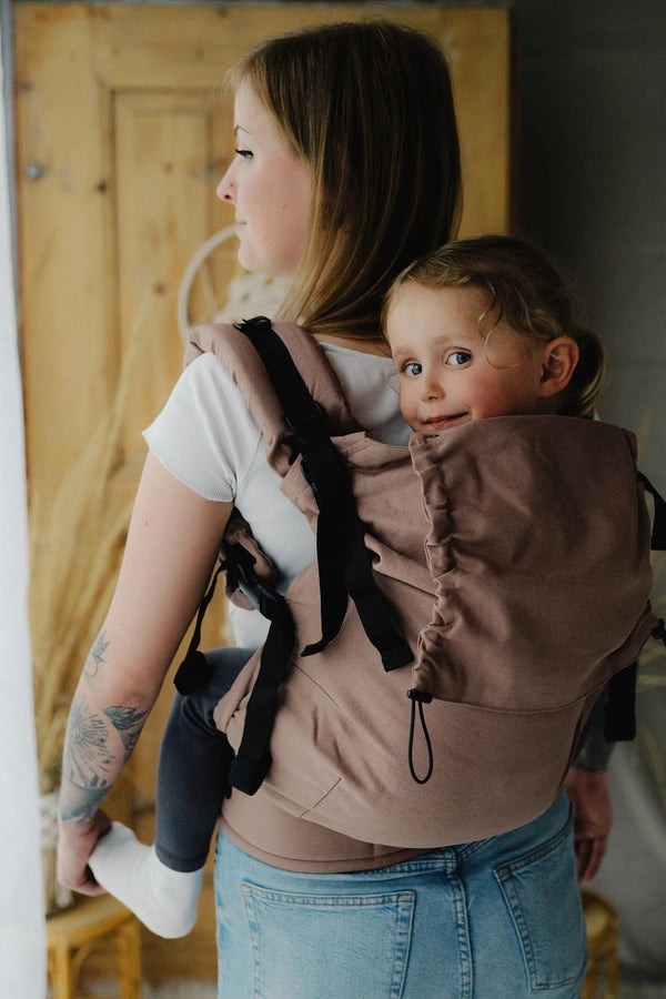 Little Frog Baby Carrier Preschooler - Linen Mocha - 85% cotton, 15% linen