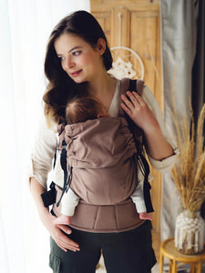 Little Frog Prime Carrier V2 - Linen Mocha - 85% cotton, 15% linen