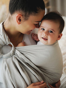 Little Frog Ring Sling - Pure Linen Light Fog - 100% linen