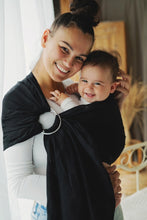 Load image into Gallery viewer, Little Frog Ring Sling - Pure Linen Midnight Black - 100% linen
