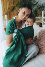 Load image into Gallery viewer, Little Frog Ring Sling - Pure Linen Pine - 100% linen
