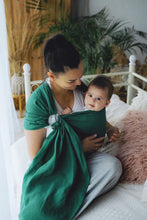 Load image into Gallery viewer, Little Frog Ring Sling - Pure Linen Pine - 100% linen
