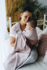 Little Frog Ring Sling - Pure Linen Rosewater - 100% linen