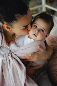 Little Frog Ring Sling - Pure Linen Rosewater - 100% linen