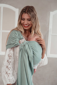 KOKADI Ring Sling - Heart2Heart Mint - 100% organic cotton