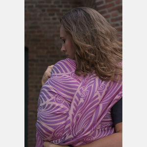 Yaro Woven wrap - Dandy Duo Fuchsia Turquoise Ecru Tencel Seacell - 65% Cotton, 25% Tencel, 10% Seacell