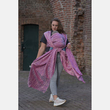 Load image into Gallery viewer, Yaro Woven wrap - Dandy Duo Fuchsia Turquoise Ecru Tencel Seacell - 65% Cotton, 25% Tencel, 10% Seacell
