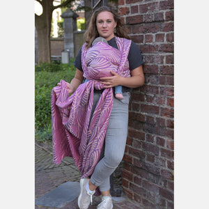 Yaro Woven wrap - Dandy Duo Fuchsia Turquoise Ecru Tencel Seacell - 65% Cotton, 25% Tencel, 10% Seacell