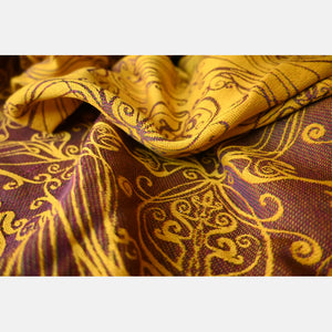 Yaro ring sling - Elvish Duo Yellow Purple Tencel Seacell Ring Sling - 55% cotton, 30% tencel, 15% seacell