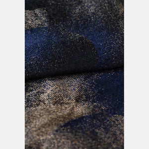 Yaro ringsjal - Exoplanet Duo Camel Black Blue Wool Blend - 50% merinoull, 40% bomull, 10% silke - Utförsäljning!