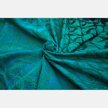 Load image into Gallery viewer, Yaro woven wrap - La Fleur Meta Black Green Petrol - 100% cotton
