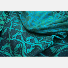 Load image into Gallery viewer, Yaro woven wrap - La Fleur Meta Black Green Petrol - 100% cotton
