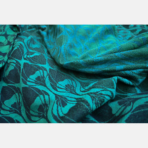 Yaro woven wrap - La Fleur Meta Black Green Petrol - 100% cotton