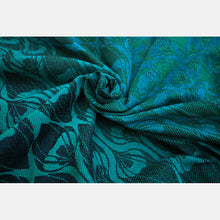 Load image into Gallery viewer, Yaro woven wrap - La Fleur Meta Black Green Petrol - 100% cotton
