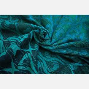 Yaro woven wrap - La Fleur Meta Black Green Petrol - 100% cotton