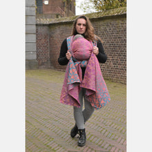 Laden Sie das Bild in den Galerie-Viewer, Yaro ringsjal - La Fleur Meta Petrol Fuchsia Orange Ring Sling - 100% bomull
