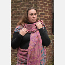 Load image into Gallery viewer, Yaro ring sling - La Fleur Meta Petrol Fuchsia Orange Ring Sling - 100% cotton
