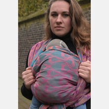 Load image into Gallery viewer, Yaro woven wrap - La Fleur Meta Petrol Fuchsia Orange - 100% cotton
