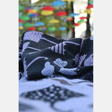 Load image into Gallery viewer, Yaro Woven wrap - Rainfall Duo Black Lavender White Seacell - 90% Cotton, 10% Seacell - Sale!
